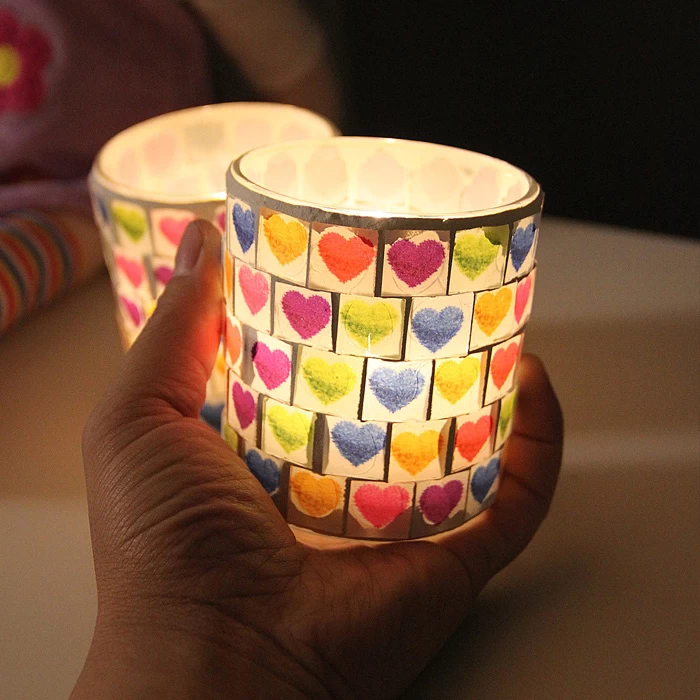 mosaic candle holders
