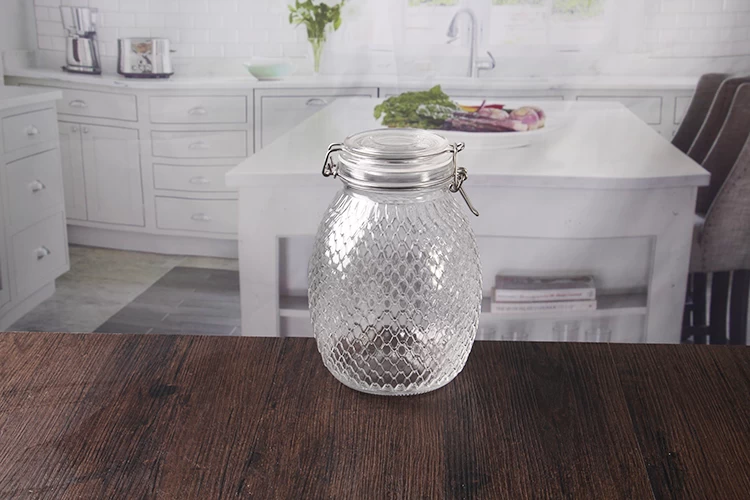2000ml glass jar with clip lids
