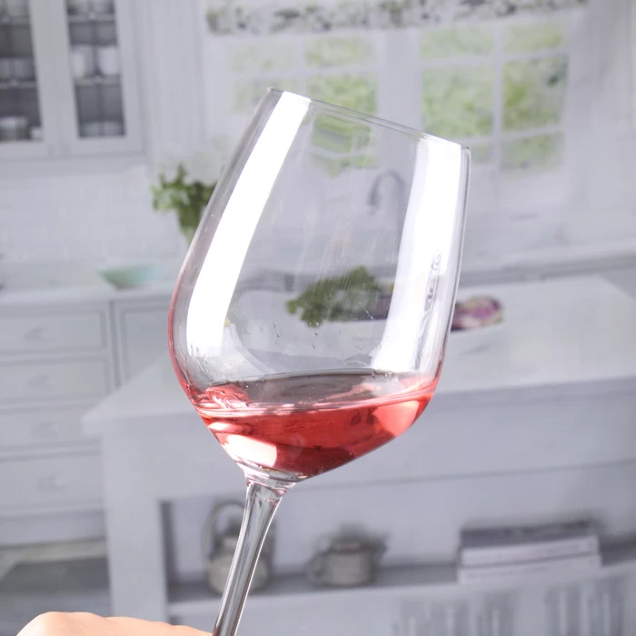 Mouth blown wine glass
