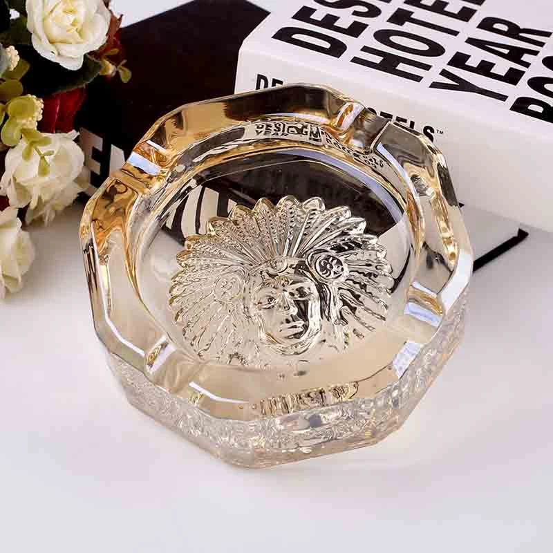  round crystal glass ashtray
