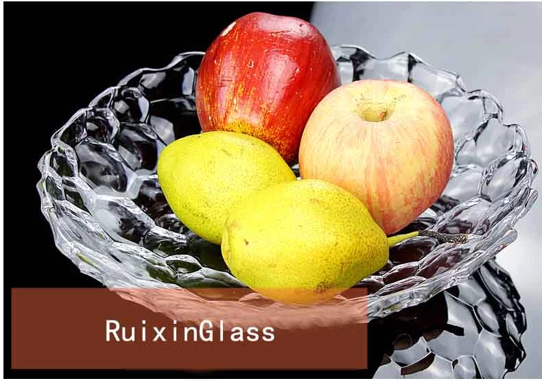China glass tray facturer round glass fruit plate supplier