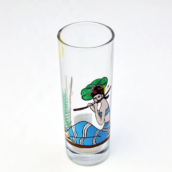 hand painted drinking glass