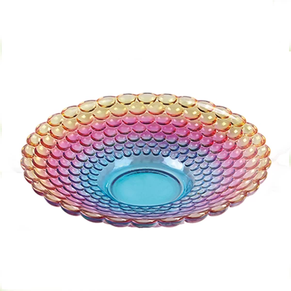 colorful  glass fruit plate  