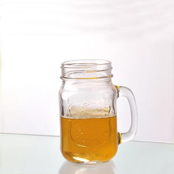 glass cup with handle
