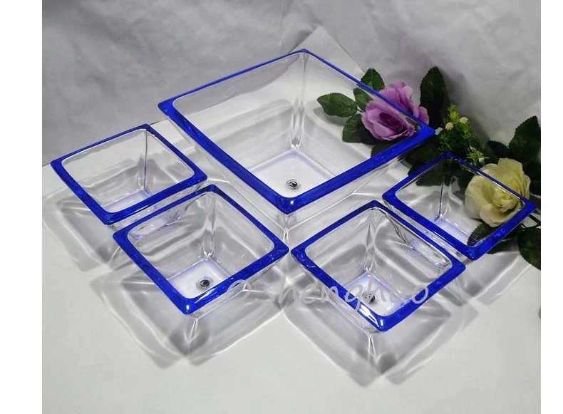 Square glass bowl suits transparent glass fruit plate supplier