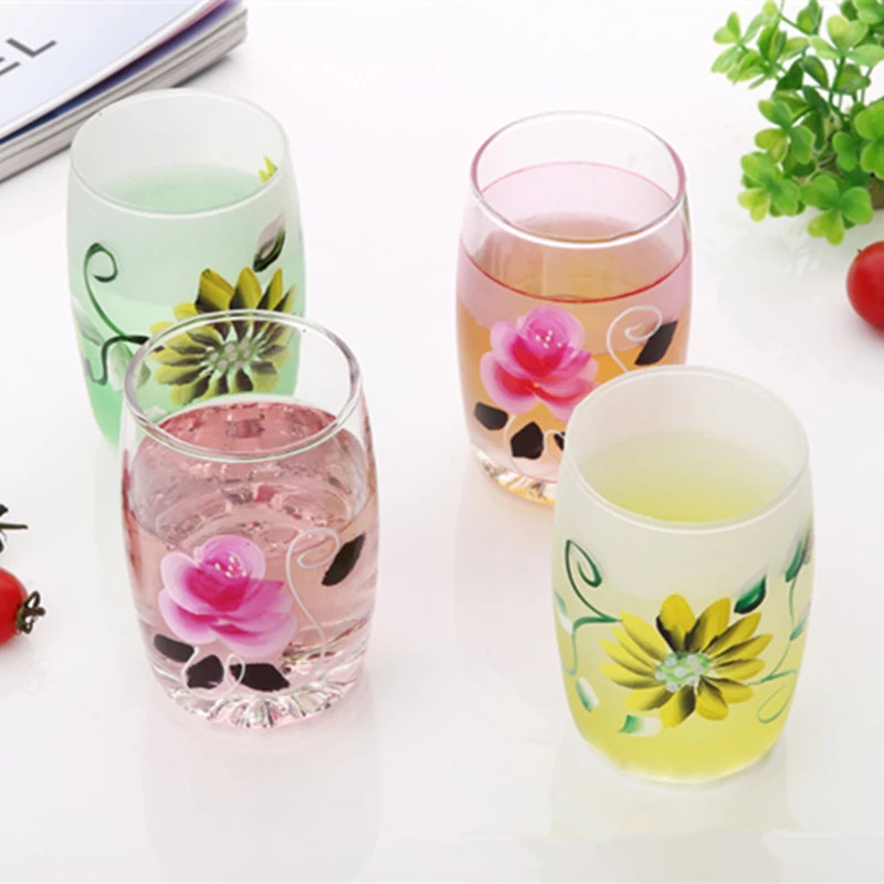 hand painted flower wine glasses