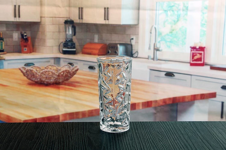 Embossed glass cups