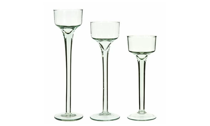 Long Stem Glass Candle Holders Stemmed Glass Candle Holders With Votive Candles