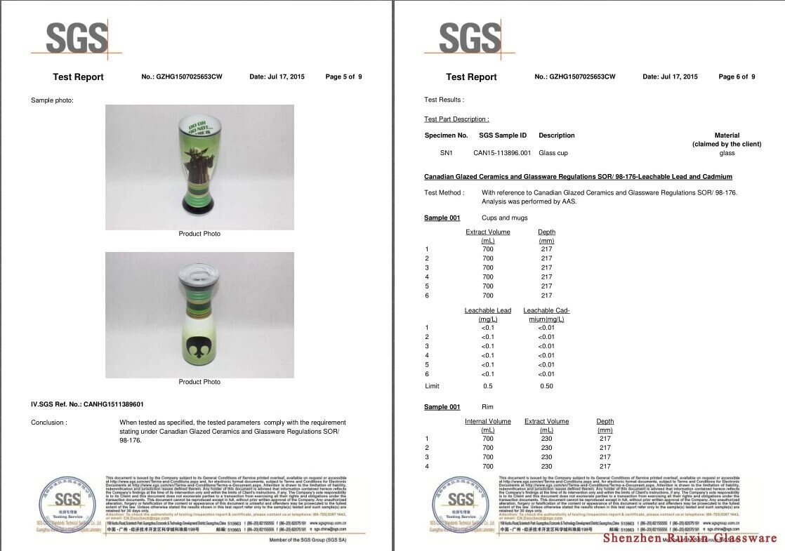 certificates, china glassware,glassware manfuacturer