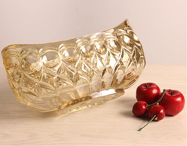 Electroplate Glass Fruit Bowl