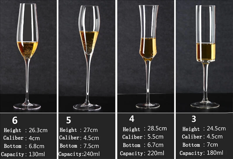 Hand blown crystal champagne flutes