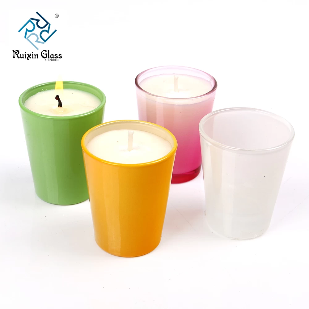 Chinese factory wholesale colored glass candle holders
