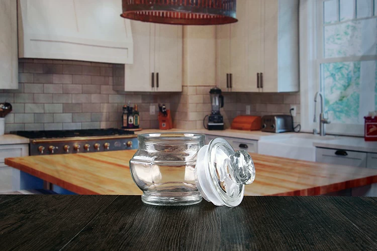 Octagon glass storage jars