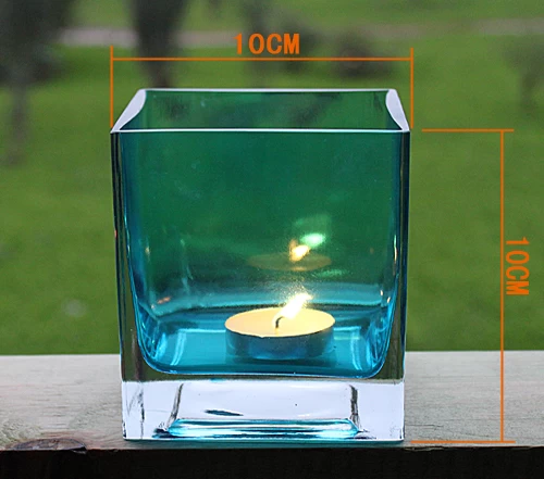 Colored glass candle holdersr