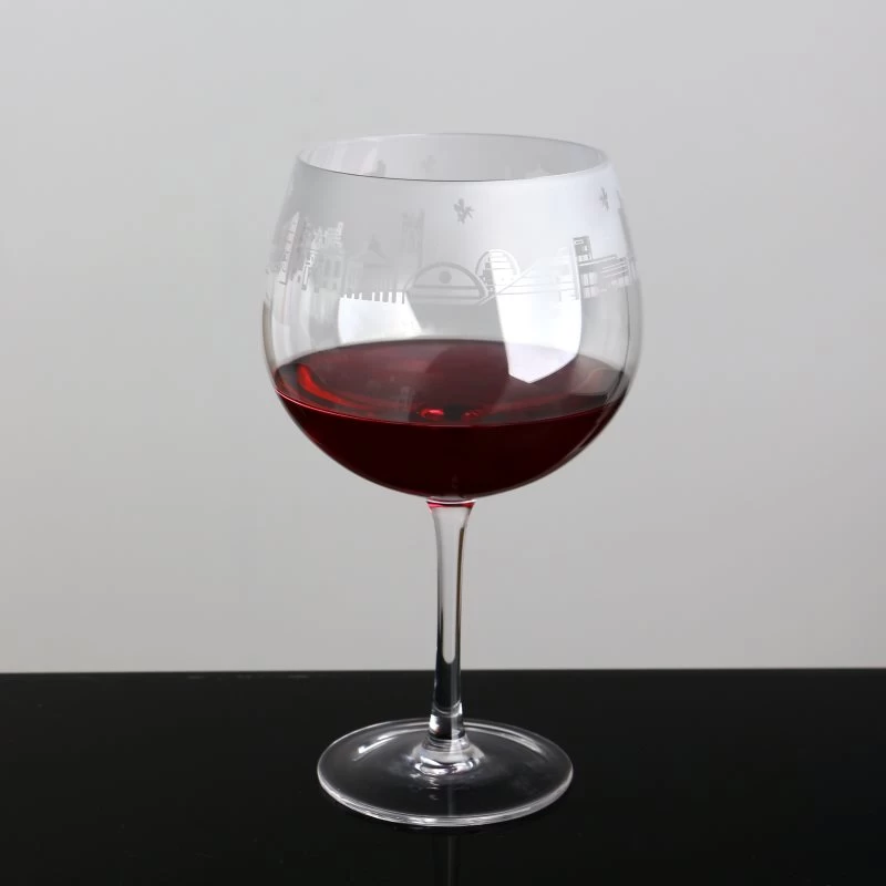 700ml customized etched large red wine Copa de Balon Tall G&T glasses for Gin Tonic Cocktail