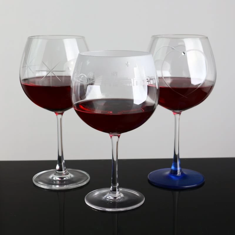 700 مل مخصص محفور كبير النبيذ الأحمر كوبا دي بالون طويل G & T النظارات لكوكتيل منشط الجن