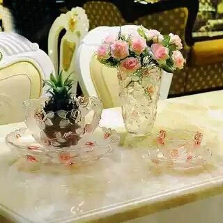 Beautiful rose glass fruit dish wholesale