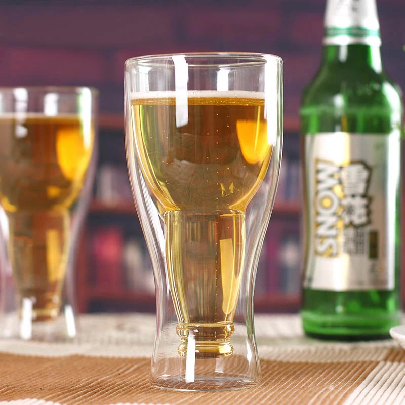 المبدع الكأس شخصية البيرة القدح جدار مزدوج زجاج البيرة للبيع