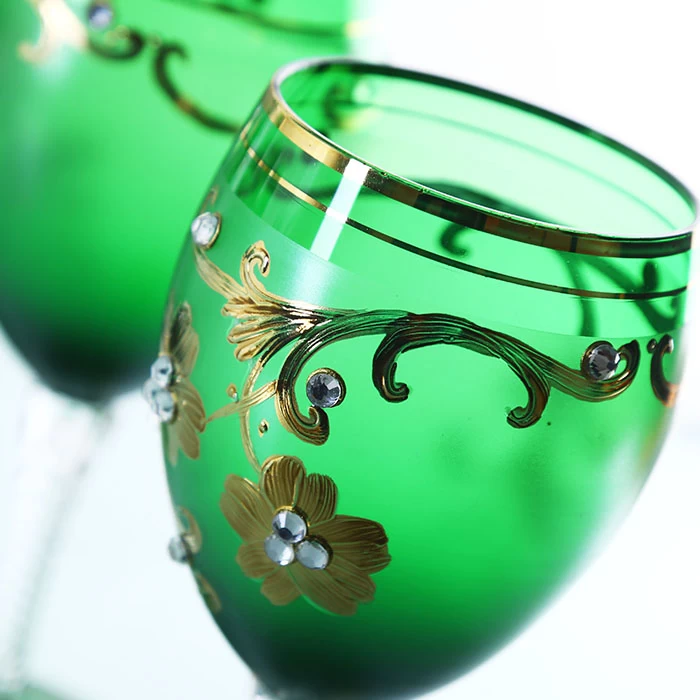 Decorated wine glasses gifts supplier hand painted wine glass and glass decanters wholesale