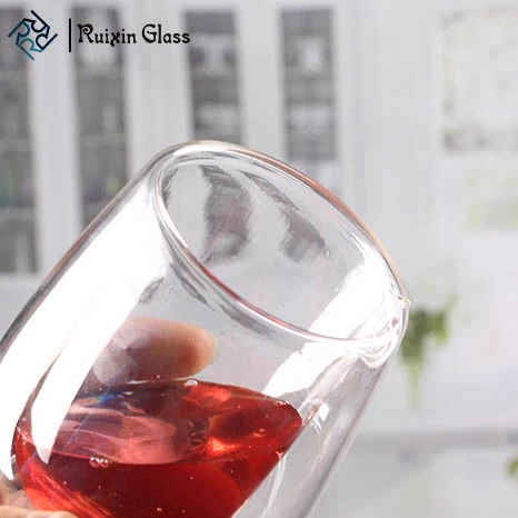 مزدوج الجدار البورسليكات الزجاج كوب لطيف ستيمليس نظارات النبيذ الأحمر بالجملة
