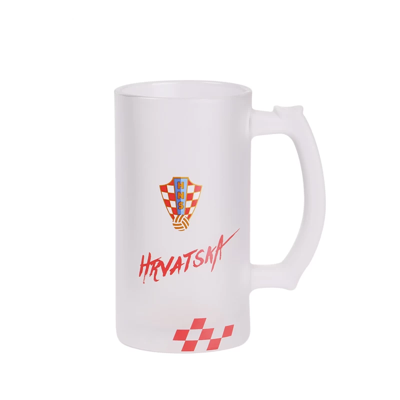 Frosted blank 16 oz 13oz sublimation glass beer mug with logo