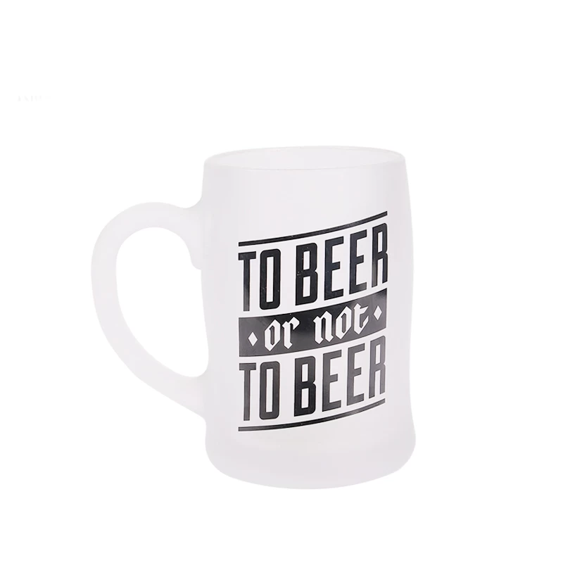 Frosted blank 16 oz 13oz sublimation glass beer mug with logo