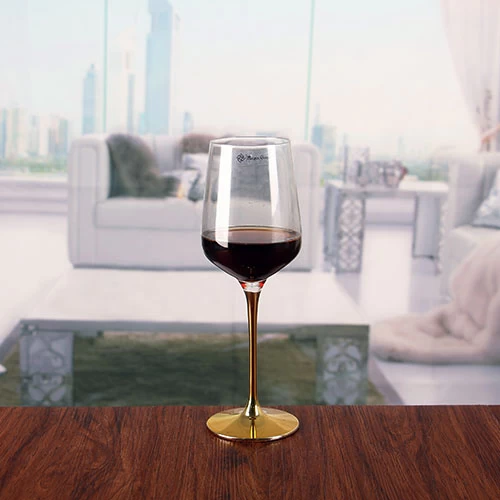 المعادن الجذعية النبيذ الاحمر كأس الذهب الجذعية النبيذ نظارات كبيرة كأس النبيذ ستيموار بالجملة