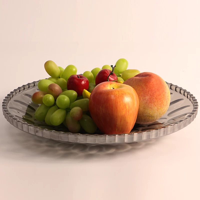 New product pating oval point glass and electroplated glass plate for fruit suppliers