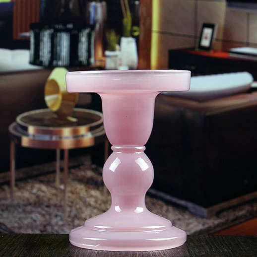 Pink replacement candle holders 12 cm high candle glass holder wholesale