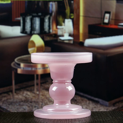 Pink replacement candle holders 12 cm high candle glass holder wholesale
