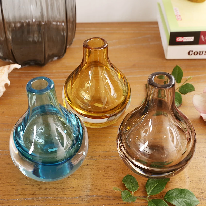 جولة الزجاج والمزهريات المزهريات الزجاجية المصنعة في مهب، إناء من الزجاج الجملة