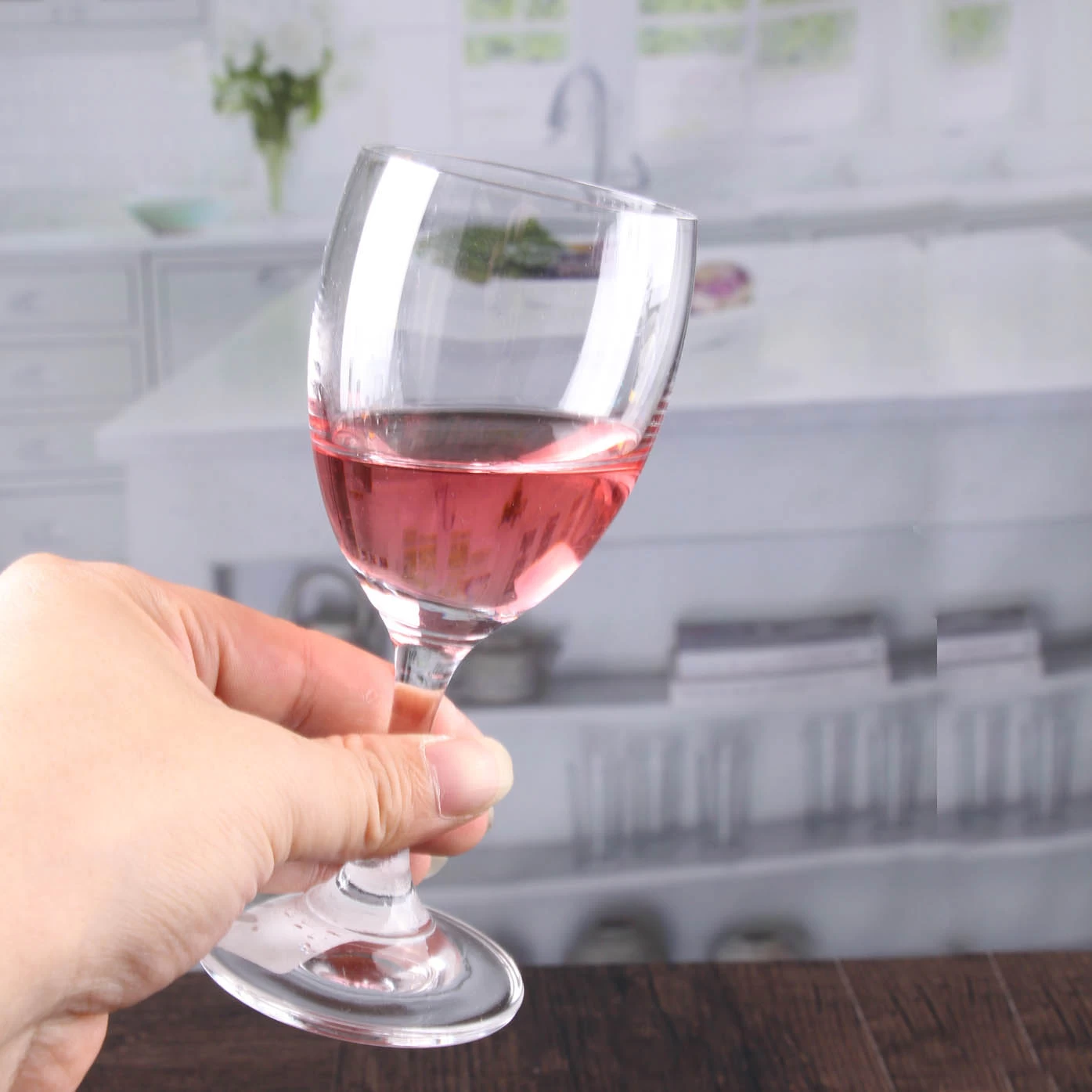 Wholesale 200ml crystal goblet short stem wine glass set of two wine glasses