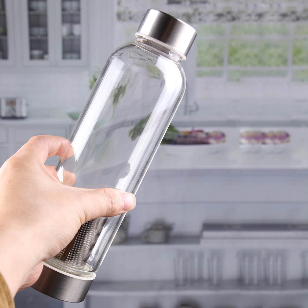 الجملة 500 مل المياه الشرب نظارات عاليه الجودة زجاج مياه الشرب الرخيصة مع غطاء الزجاج