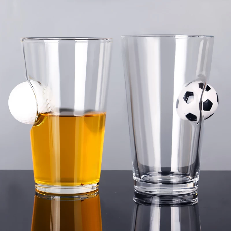 Wholesale Bullet Golf Ball Embed 16oz Pint Beer Glasses