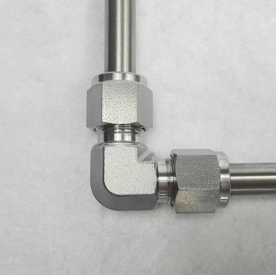 Cina 13 SS316 Stainless Steel Double Ferrules Elbow Unions Metric Tube 2mm to 38mm produttore