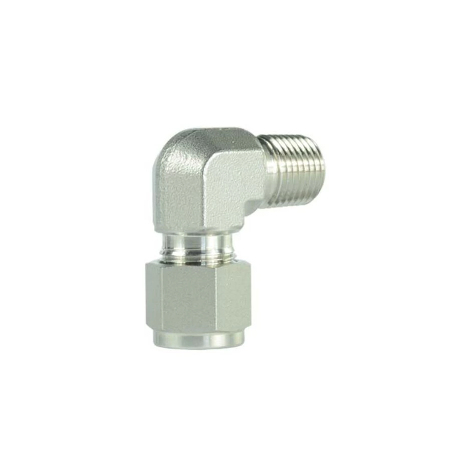 China Twin Ferrule SS 316 NPT Male Elbow Connector Tube Fitting manufacturer