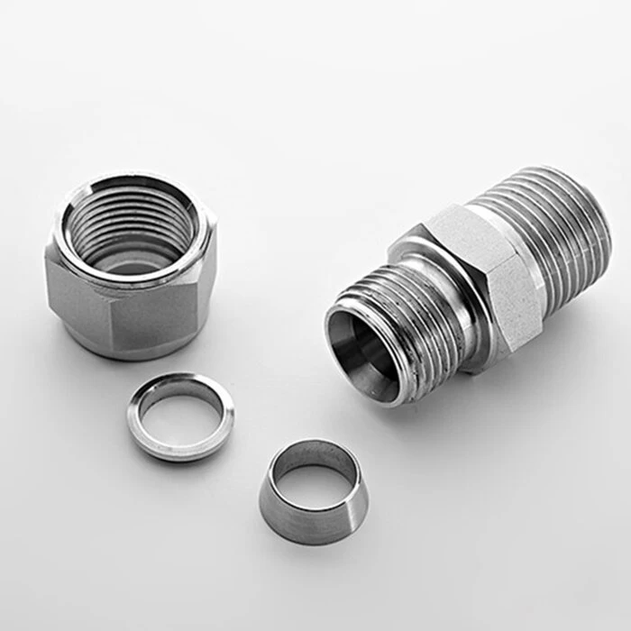 China 5 Compression 14 OD NPT Straight Male Connector Stainless Steel Tube Fittings manufacturer