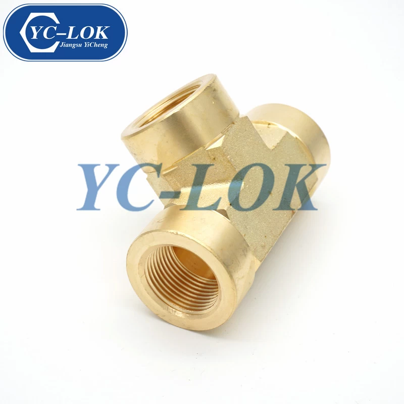 China Chinese cheap brass elbow BSPT female tee connector tube fittings manufacturer