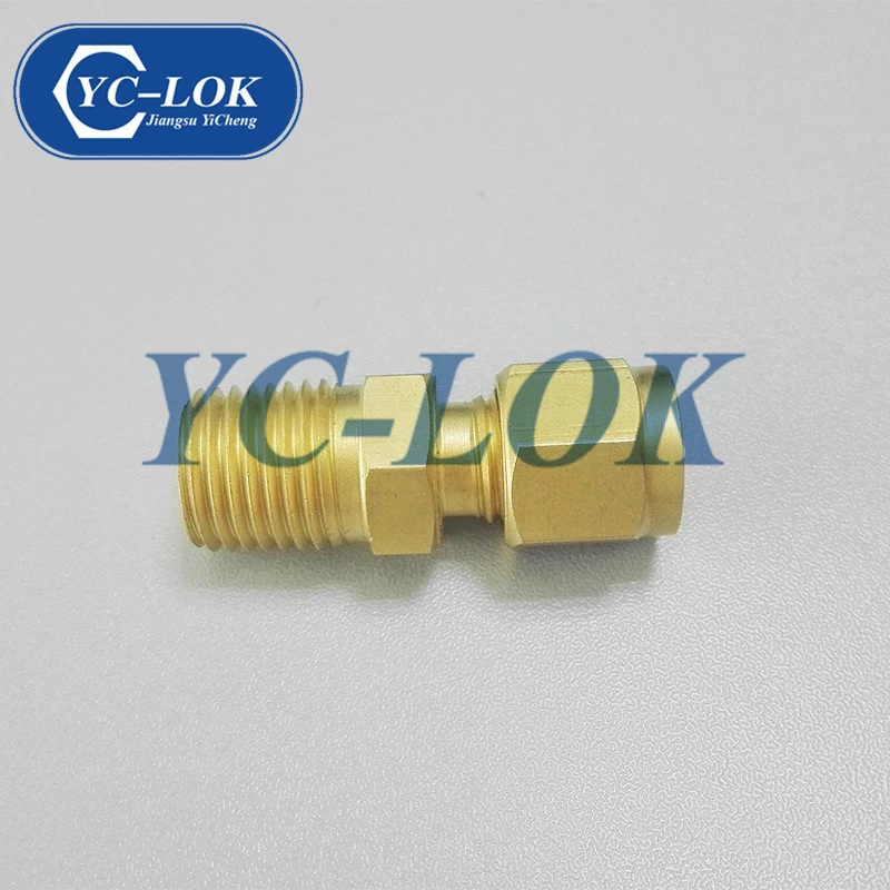 China Female Thread Hexagon Equal Double Ferrule 10mm Compression Brass Tube Fitting manufacturer