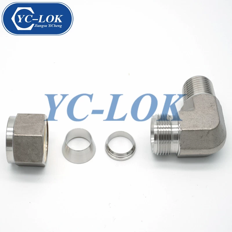 China Forged steel 90 degrees BSPT male tube fittings connectors manufacturer