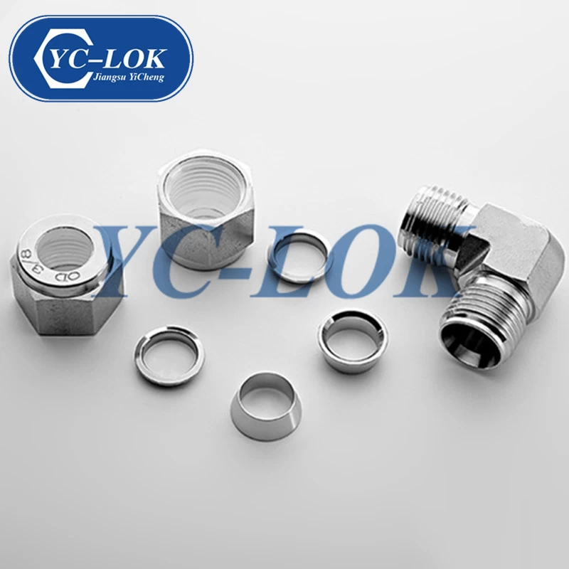 China High Pressure Stainless Steel 316 Equal Elbow Double Ferrule Fittings manufacturer