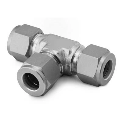 China Stainless Steel Swagelok Tube Fitting Union Tee 14 in Tube OD manufacturer