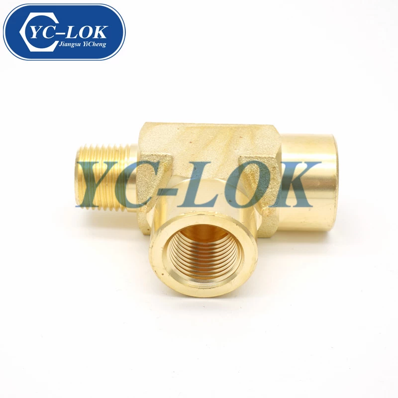 China Worldwide supplier brass BSPT reducer tube adapter tee fittings manufacturer