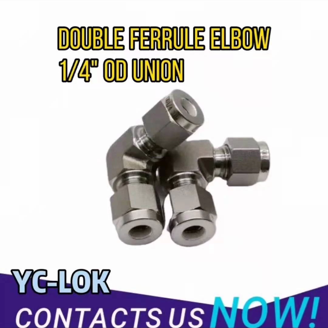 Double Ferrule Elbow 1/4 OD Union