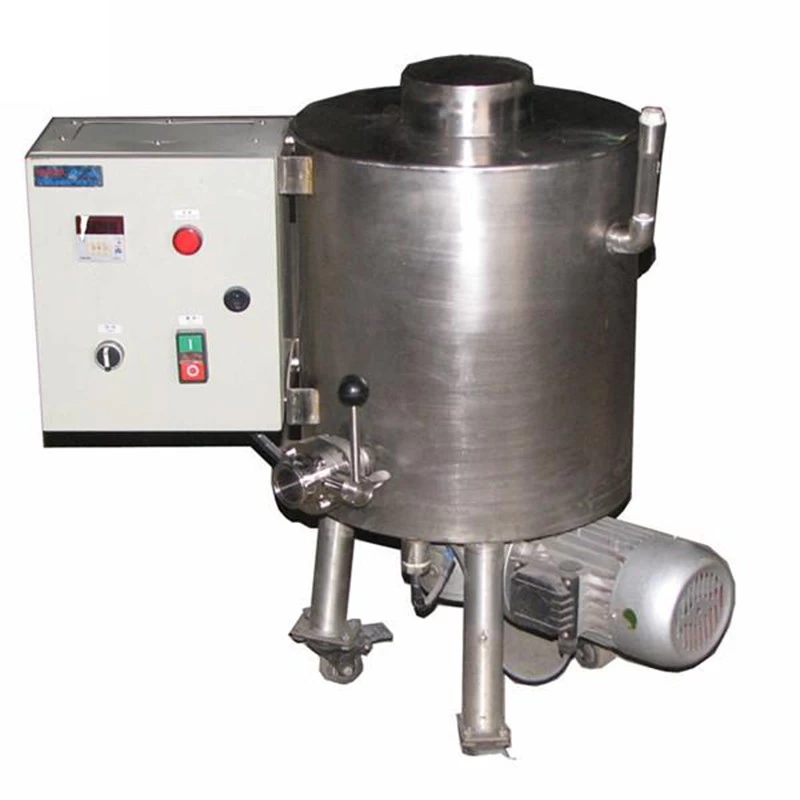 China chocoladesmeltmachine met vuilwatertank, roestvrijstalen chocoladestrooptank fabrikant
