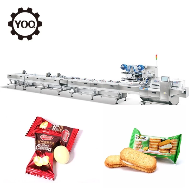 High speed full automatic foodstuff pillow bag packing packing machine line