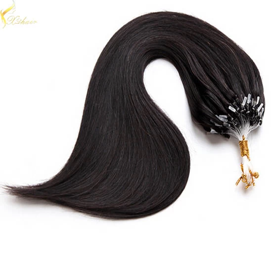 China 18" top grade russian remy human hair 0.8g micro ring extensions double drawn fabricante