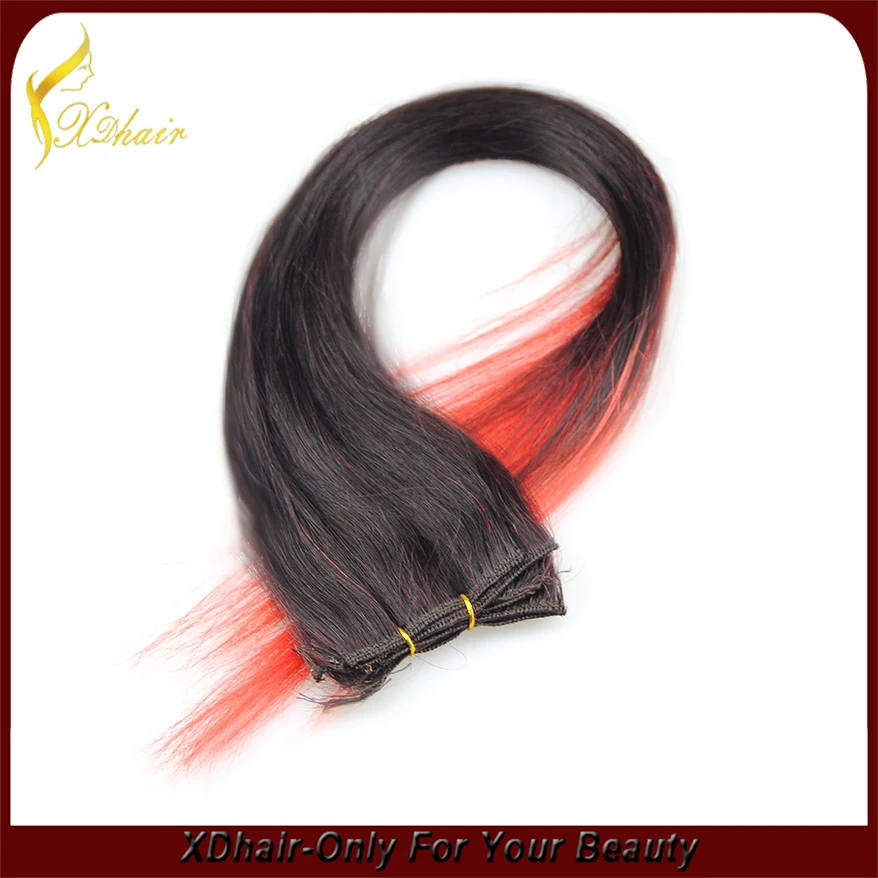 2015 hot sale ombre color human hair weft brazilian remy hair weave extension