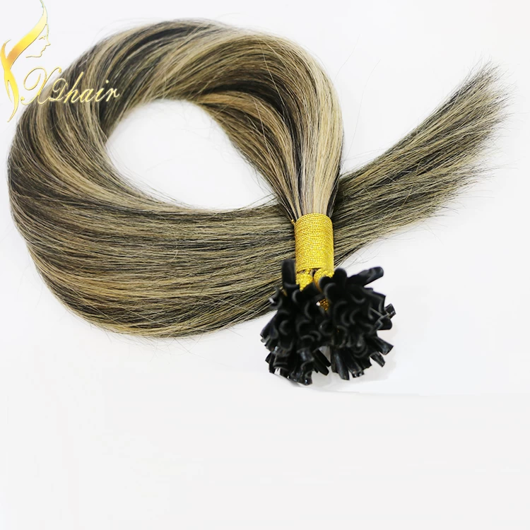 China 2016 wholesale human hair Top Quality Double Drawn Super remy nail tip hair manufacturer
