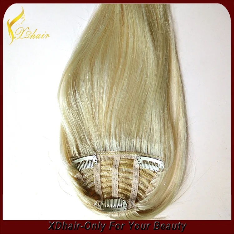 Best selling products wholesale price top grade 100% unprocessed Brazilian virgin remy human hair clip in bangs hair extension